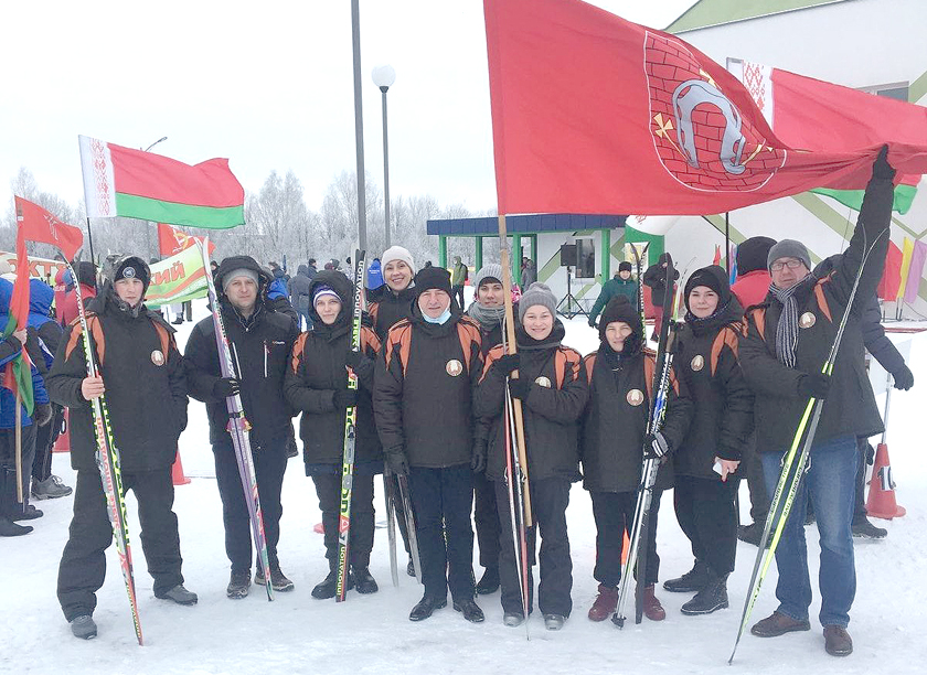 Команда Дрибинского района на «Могилевской лыжне-2022»