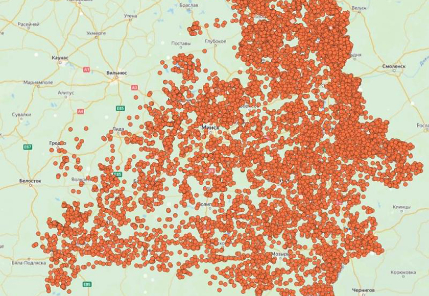 Опубликована карта сожженных белорусских деревень и лагерей смерти, действовавших на территории БССР, в годы Великой Отечественной войны
