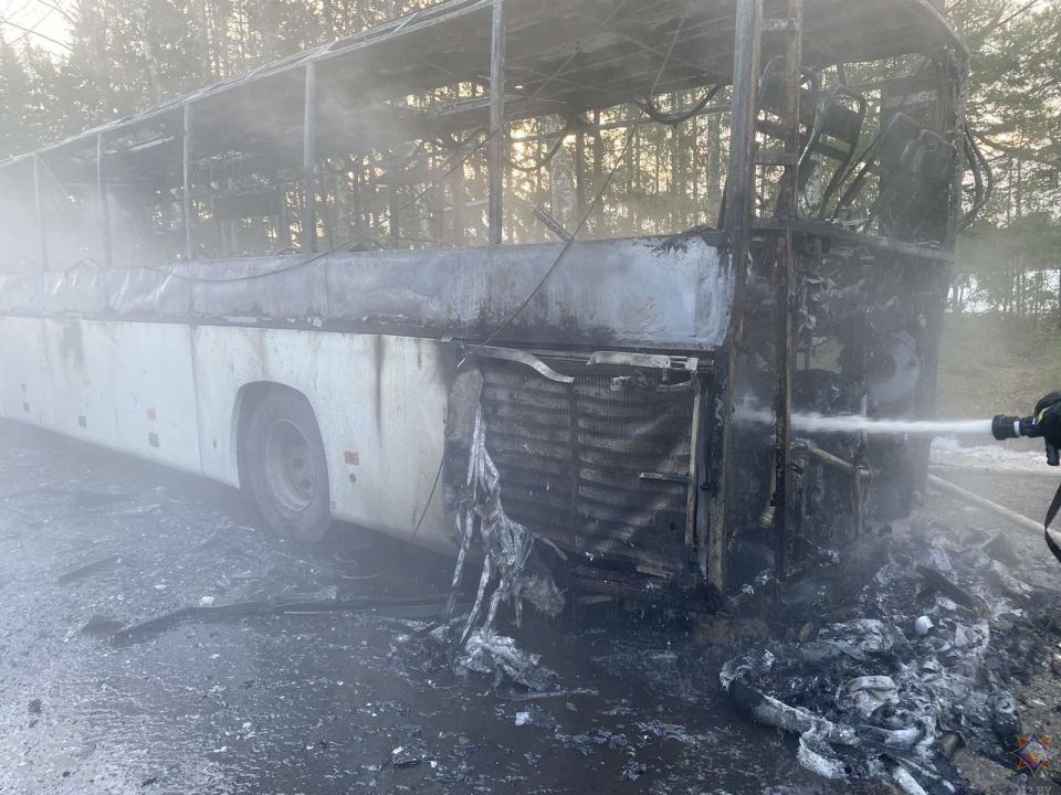 В Дрибинском районе горел автобус. Пострадавших нет
