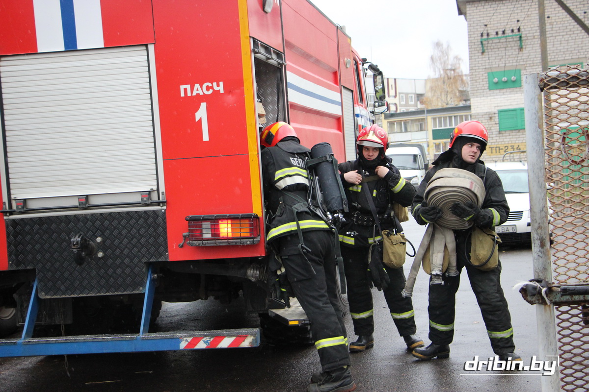 На центральной котельной в г.п. Дрибин прошли учения спасателей